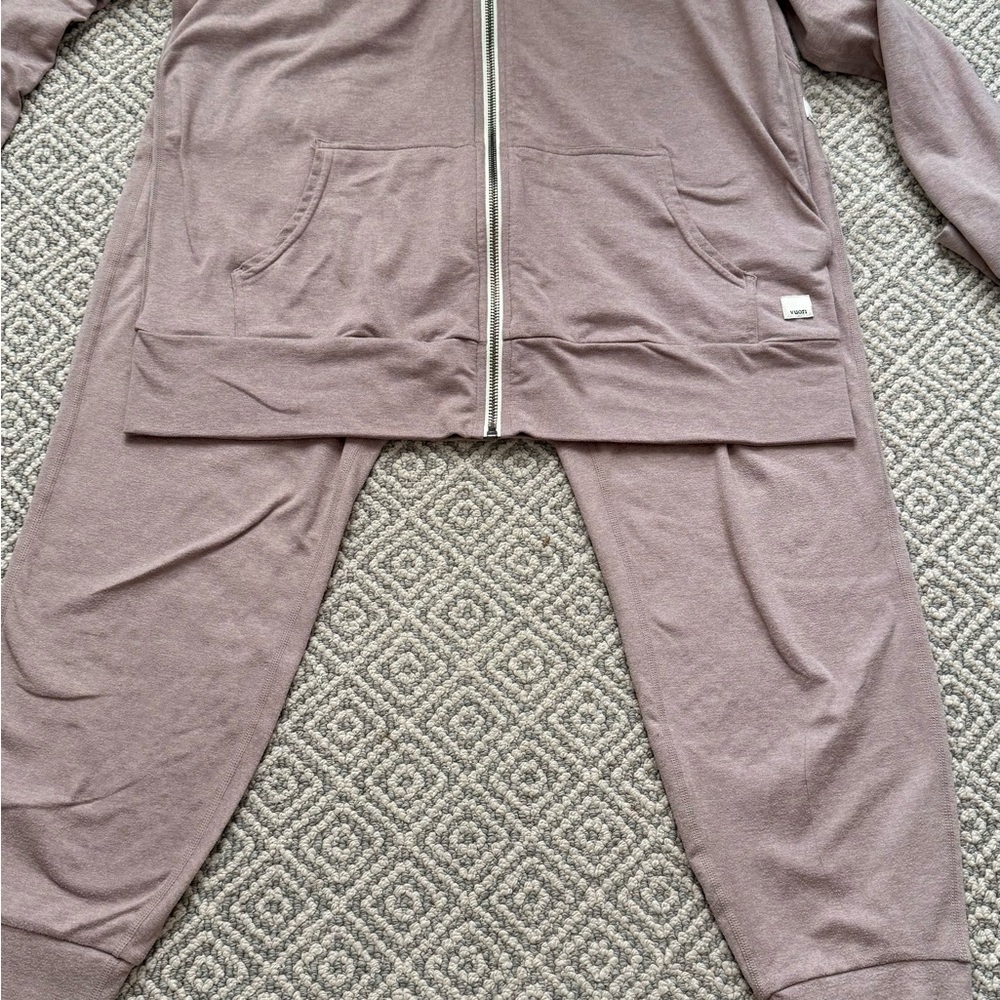 Vuori Dusty Mauve Zip Hoodie & Jogger Set